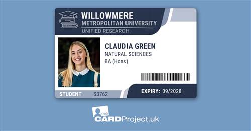 University Student ID Card - Metropolitan Blue Stack